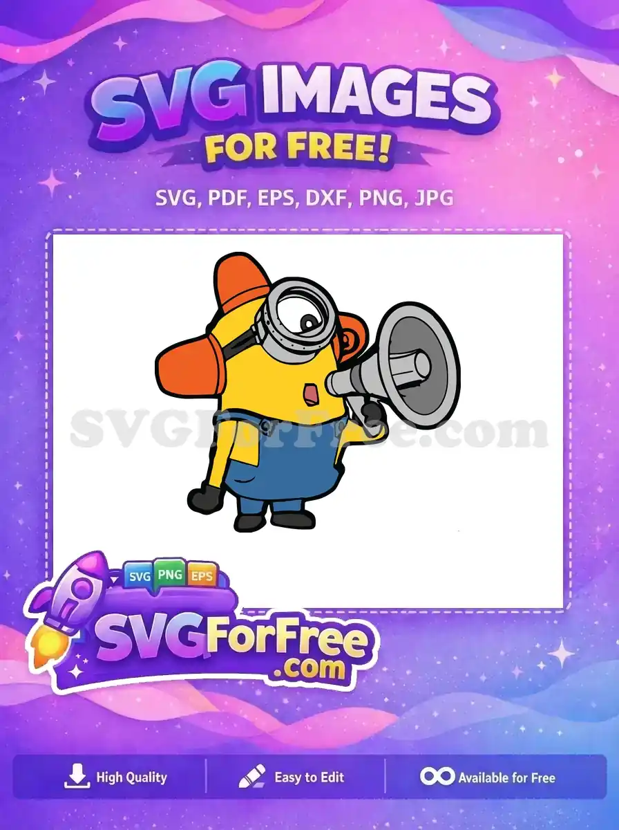 Free One-Eyed Loud Free Orange Hat Minion Movie Free SVG