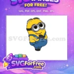 Free Smiling One-Eyed Free Blue Overalls Minions Free SVG - Instant Download