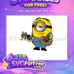Free Minion Playing Guitar Free One Eye Blue Overalls Minions Free SVG - Instant Download