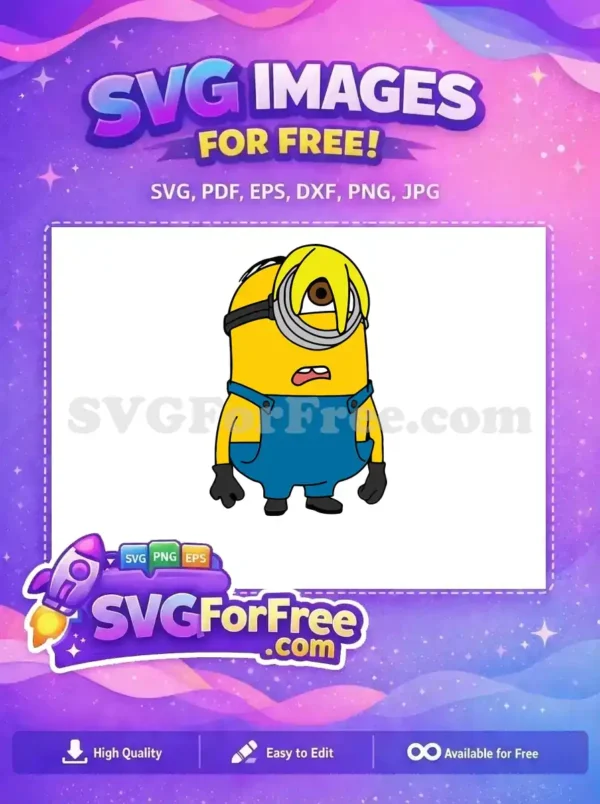 Free One Eyed Minion Free Blonde Hair Minions Free SVG