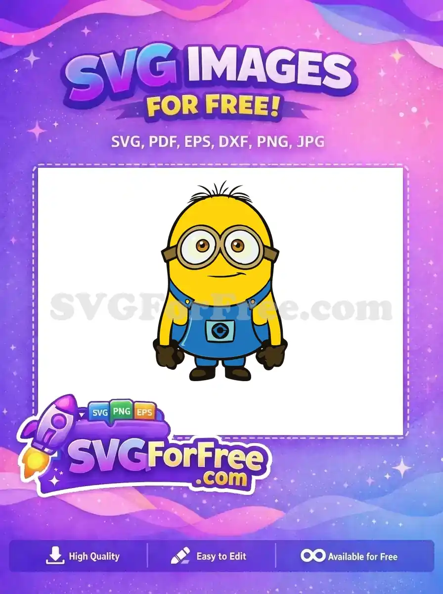 Free Brown Eye Glasses Free Blue Overalls Minions Free SVG