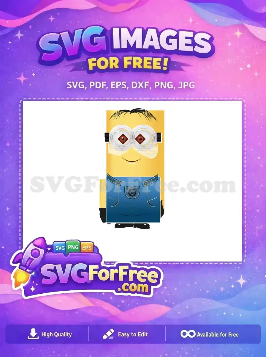 Free Square Eyes Free Blue Overalls Minions Free SVG 2