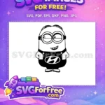 Free Grinning Minion with Goggles Free Hyundai Logo Overalls Minions Movie Character Free SVG - Instant Download