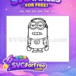 Free Bored Expression Free Black Outline Minions Free SVG - Instant Download