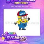 Free Waving Minion Free Blue Overalls Hamburg Free SVG - Instant Download