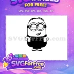 Free Smiling Minion Free One-Eyed Black Overalls Minions Free SVG - Instant Download