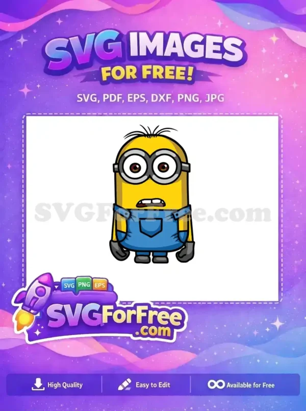 Free Scared Brown Eyes Free Blue Overalls Minions Free SVG