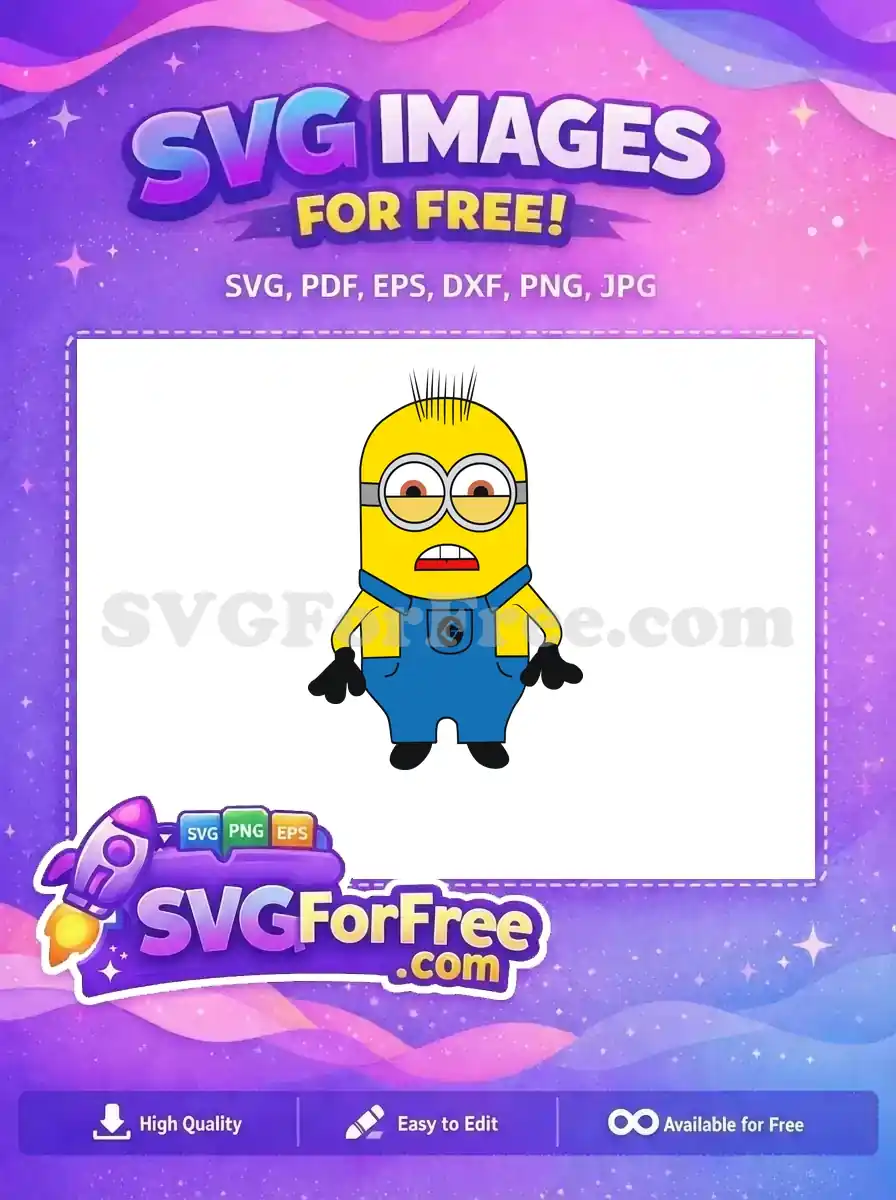 Free Scared Expression Free Two Eyed Blue Minions Free SVG