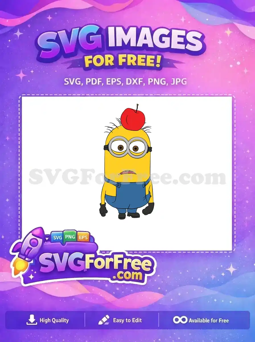 Free Scared Expression Free Apple Topped Minion Free SVG