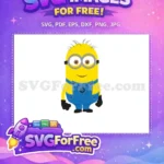 Free Smiling Minion with Goggles Free Blue Overalls Despicable Me Free SVG - Instant Download