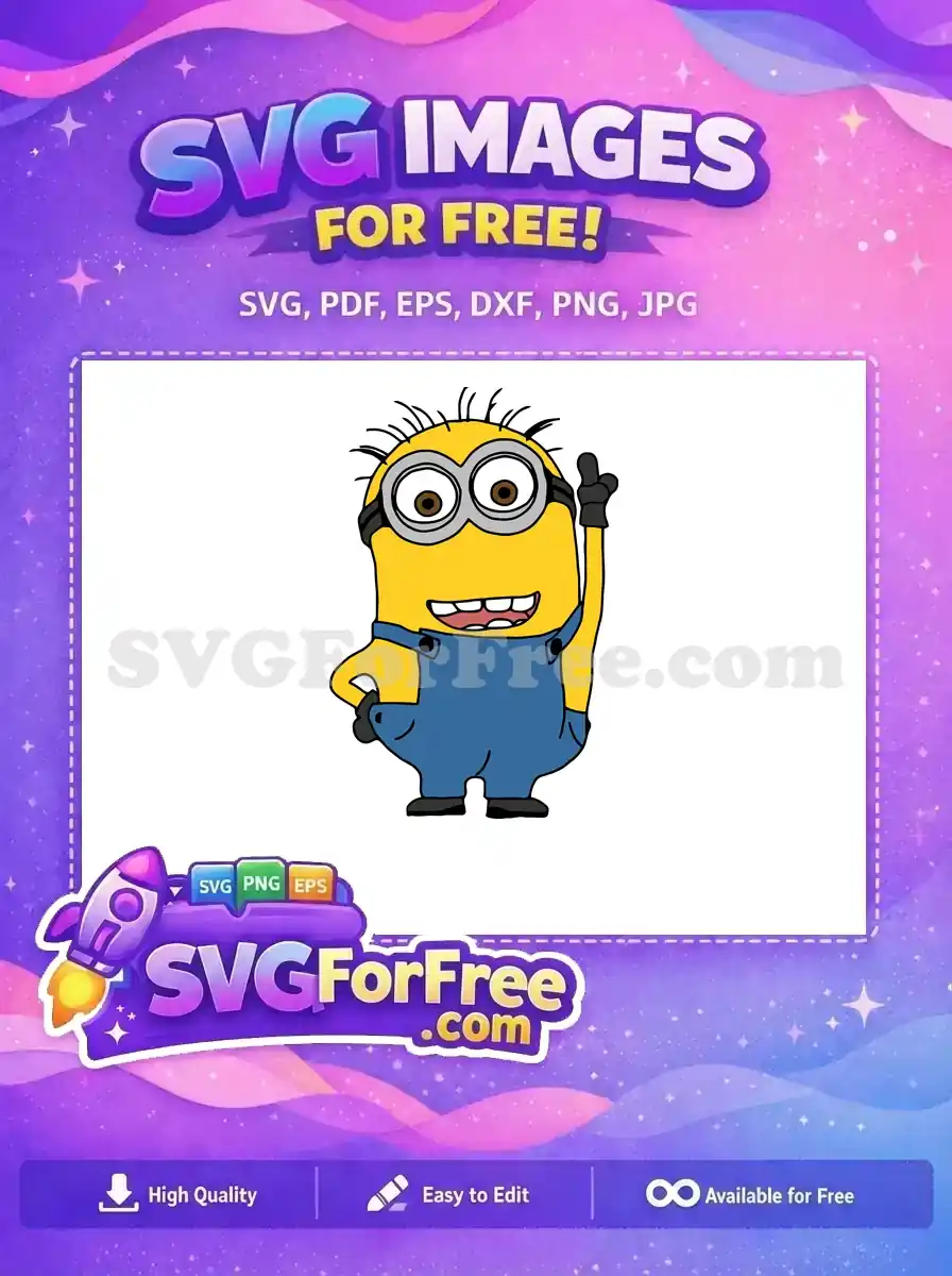 Free Happy Minion Free Pointing Up Minions Free SVG