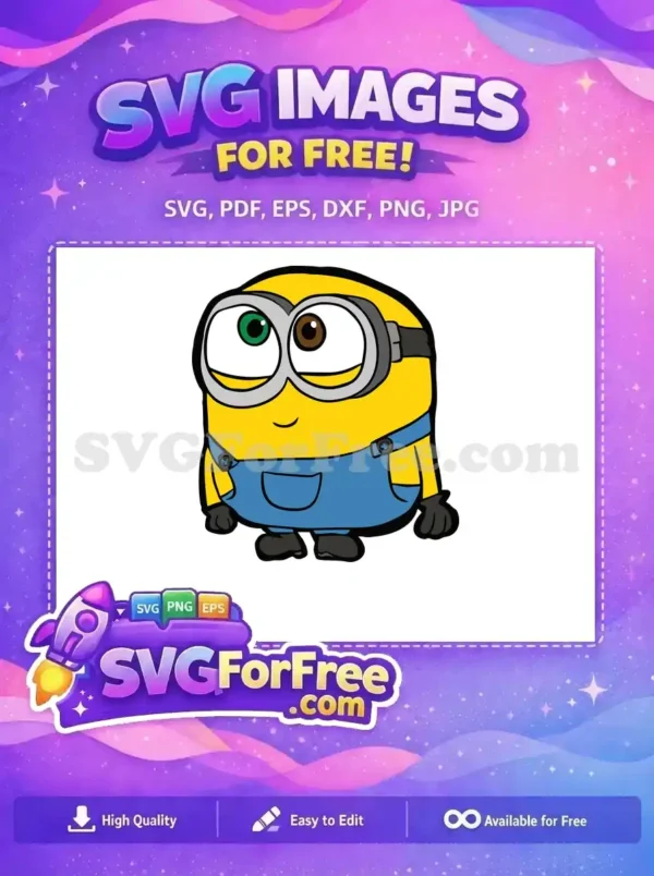 Free Odd Eyed Minion Free Blue Overalls Despicable Me Free SVG