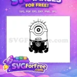 Free One-Eyed Grumpy Free Black Overalls Minions Free SVG - Instant Download