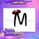 Free Red Bow Free Minnie Letter M Initial Free SVG - Instant Download