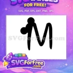 Free Black Minnie Font Free Initial M Free SVG - Instant Download