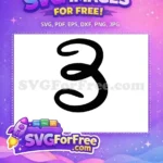 Free Black Number Three Free Minnie Font Number Free SVG - Instant Download