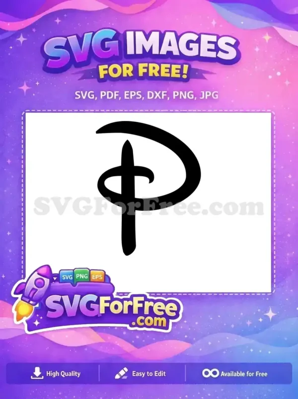 Free Black Minnie Free Initial P Disney Free SVG Free Black Minnie Free Initial P Disney Free SVG