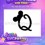 Free Black Minnie Free Initial Q Minnie Font Free SVG - Instant Download