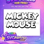 Free Bold Mickey Free Mouse Black and White Free SVG - Instant Download