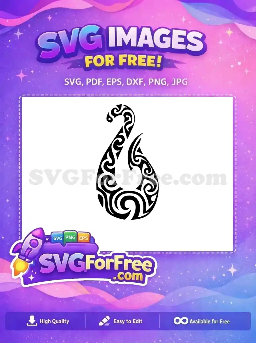 Free Hei Matau Hook Free Maori Tribal Symbol Pattern Free SVG