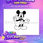 Free Pointing Up Free Classic Pose Mickey Free SVG - Instant Download