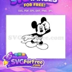 Free Confused Mickey Mouse Free Black and White Disney Free SVG - Instant Download