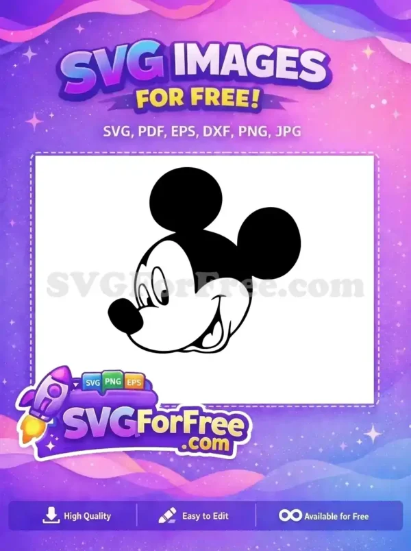 Free Smiling Face Free Black Ears Mickey Mouse Free SVG 11