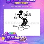 Free Cheerful Expression Free Classic Pose Mickey Free SVG - Instant Download