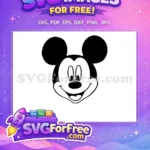 Free Classic Mickey Mouse Face Free Smiling Expression Mickey Free SVG - Instant Download