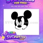 Free Classic Mickey Mouse Face Free Black White Minnie Free SVG - Instant Download