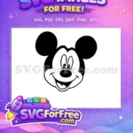 Free Smiling Face Free Black Ears Mickey Mouse Free SVG 12 - Instant Download