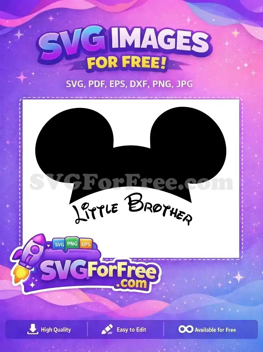 Free Black Silhouette Free Little Brother Mickey Free SVG
