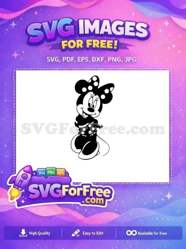 Free Cute Minnie Free Happy Mickey Mouse Free SVG 2
