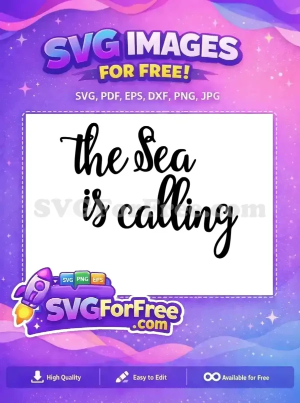 Free Sea Design Free Calling Lettering Summer Free SVG