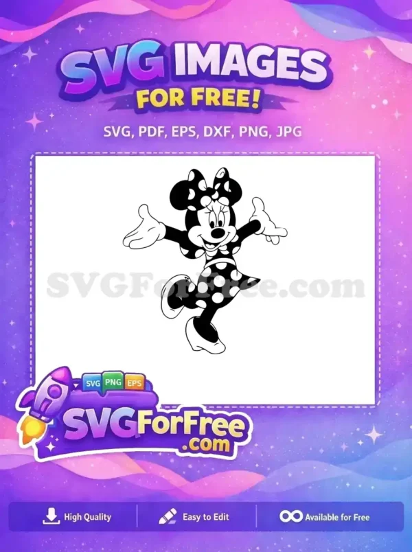 Free Minnie Mouse Smiling Free Polka Dots Pattern Free SVG