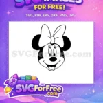 Free Minnie Smiling Face Free Black White Cartoon Free SVG - Instant Download