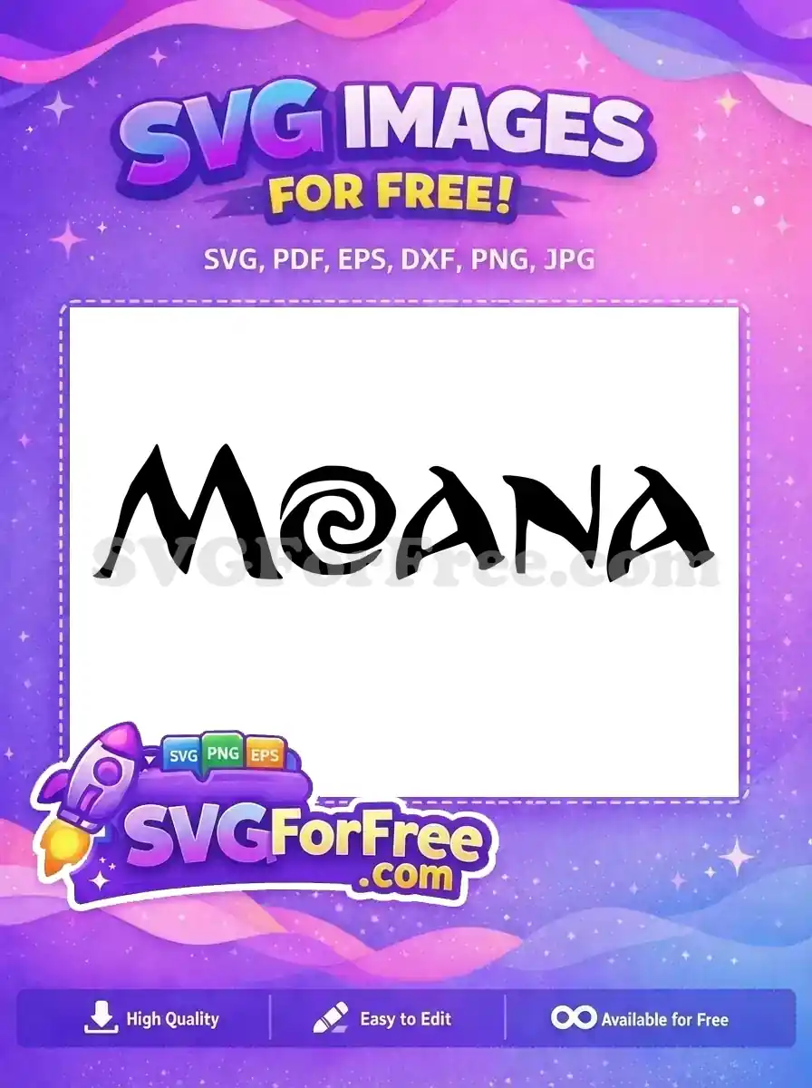 Free Moana Swirl Free Black Silhouette Moana Free SVG