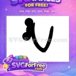 Free Black Minnie Free Font Letter U Alphabet Free SVG - Instant Download