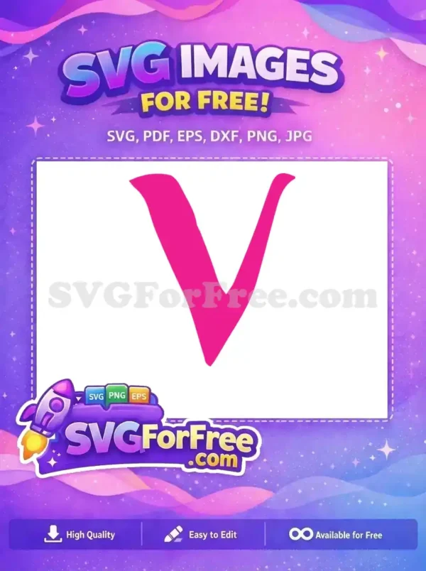Free Pink Minnie Free Letter V Minnie Font Free SVG