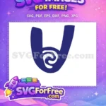 Free Blue Minnie Initial Free Swirl Monogram Font Free SVG - Instant Download