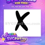 Free Minnie Font Letter X Free Handwritten Black Alphabet Minnie Mouse Free SVG - Instant Download