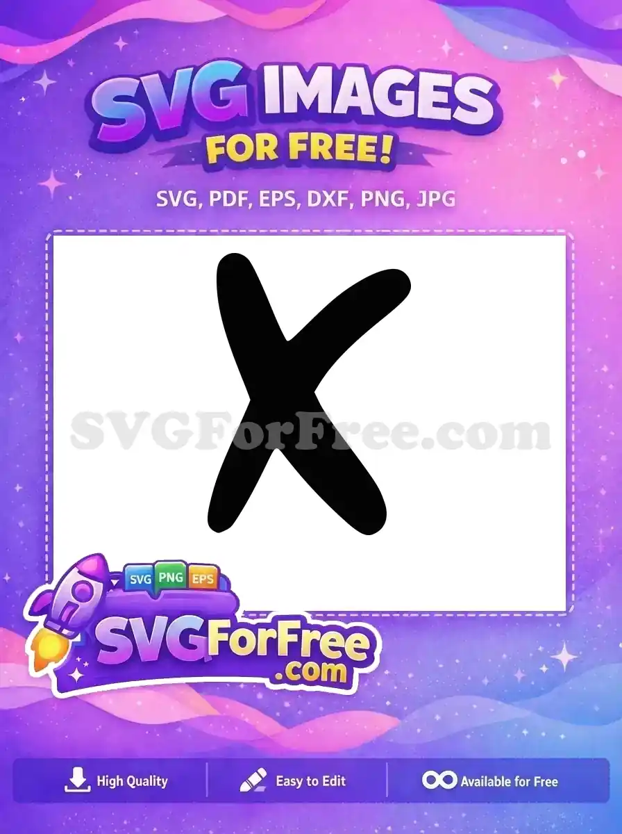 Free Minnie Font Letter X Free Handwritten Black Alphabet Minnie Mouse Free SVG
