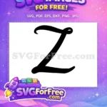 Free Minnie Initial Free Letter Black Z Free SVG - Instant Download