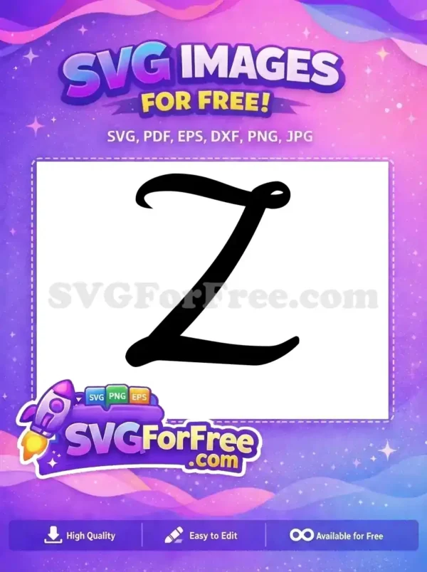 Free Minnie Initial Free Letter Black Z Free SVG