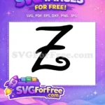 Free Minnie Mouse Letter Z Free Black Font Disney Free SVG - Instant Download