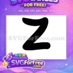 Free Black Letter Z Free Minnie Font Initial Free SVG - Instant Download