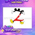 Free Mickey Mouse Letter Z Free Red Shorts Yellow Shoes Mickey Font Free SVG - Instant Download