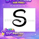 Free Minnie Mouse Letter S Free Cursive Black Font Disney Alphabet Free SVG - Instant Download