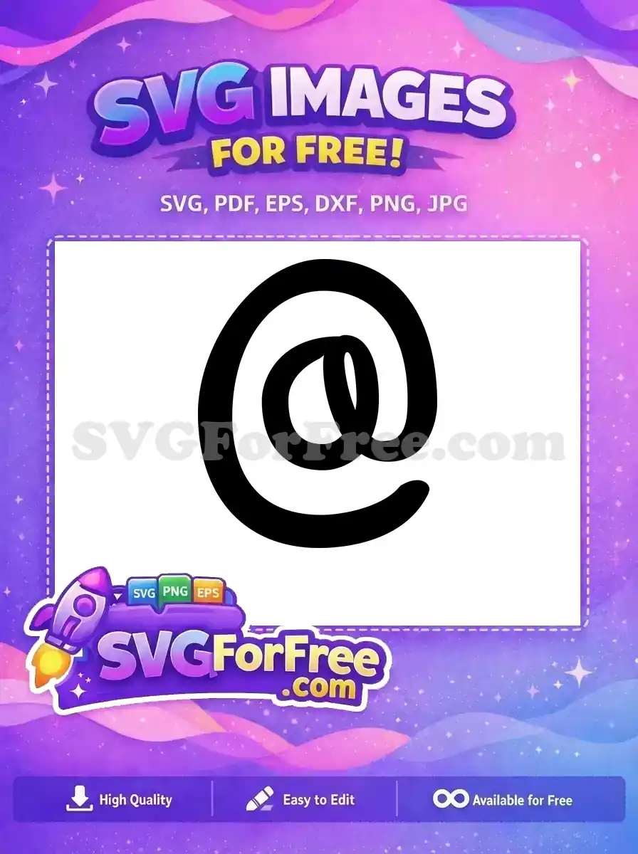 Free Minnie Font At Sign Free Black Email Free SVG