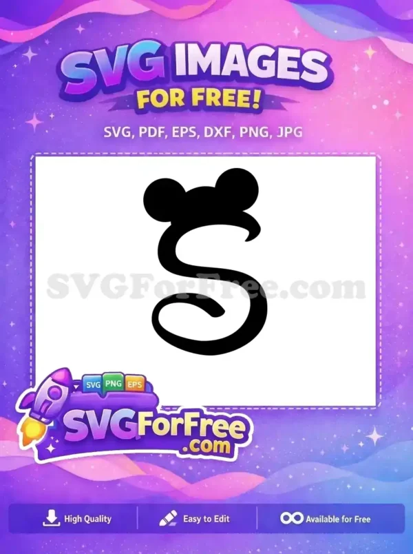 Free Minnie Ears Free Letter S Initial Font Free SVG